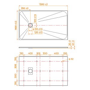 Душевой поддон RGW TSS-W 553502915-01 90x150 белый купить в интернет-магазине Sanbest