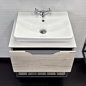 Тумба с раковиной Comforty Порто 00-00011395 60 дуб дымчатый для ванной в интернет-магазине Sanbest