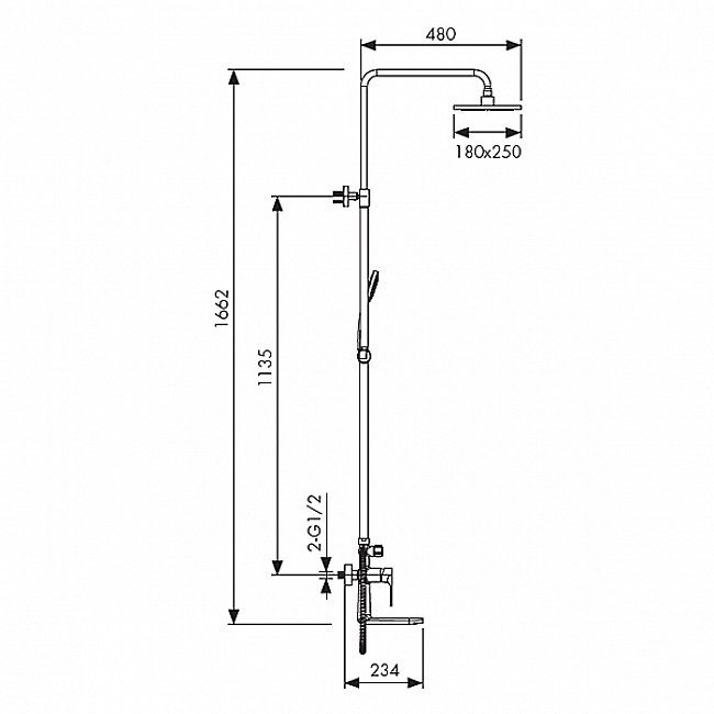 Душевая система Kaiser Linear 59182 хром купить в интернет-магазине сантехники Sanbest