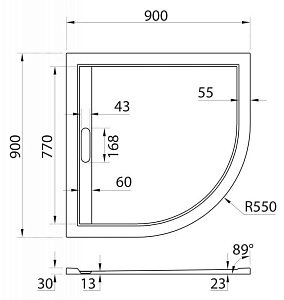 Душевой поддон Cezares TRAY AS-R 90x90 черный купить в интернет-магазине Sanbest