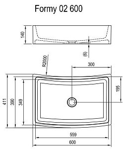 Раковина Ravak Formy 02 D 600 купить в интернет-магазине Sanbest