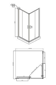 Душевой уголок Ambassador Kingston 14011102 90x90 стекло прозрачное/профиль хром купить в интернет-магазине Sanbest