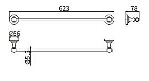 Полотенцедержатель CeramaLux Bianco 52008 хром купить в интернет-магазине сантехники Sanbest
