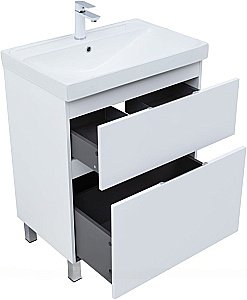 Тумба с раковиной Aquanet Алвита new 70 344133+333267 белая матовая для ванной в интернет-магазине Sanbest