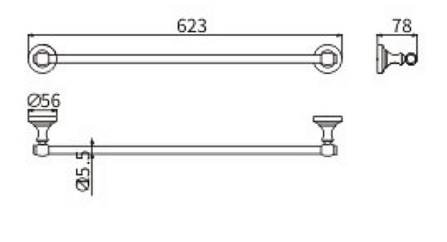 Полотенцедержатель CeramaLux Bianco 52008 хром купить в интернет-магазине сантехники Sanbest