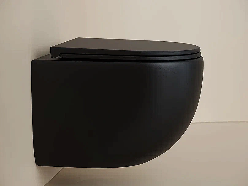 Унитаз подвесной Ceramica Nova UP CN4007MB безободковый, с крышкой микролифт, слив-торнадо, черный матовый купить в интернет-магазине Sanbest