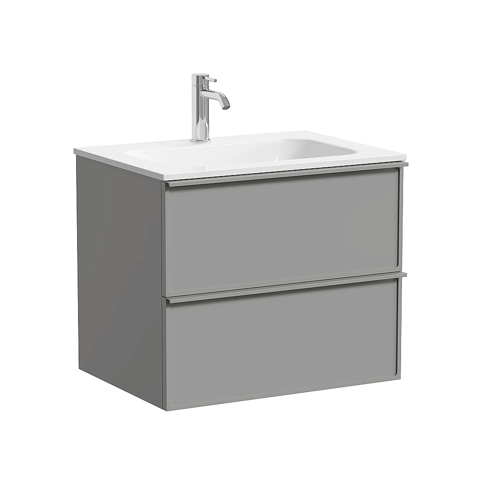 Тумба с раковиной Sancos Velta 60 VL60WG+CN7011 теплый серый матовая/раковина белая, с отверстием для ванной в интернет-магазине Sanbest
