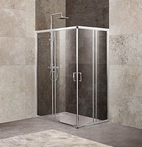 Душевой уголок BelBagno UNIQUE-AH-2-100/115-75/90-C-Cr 115х90 стекло прозрачное/профиль хром купить в интернет-магазине Sanbest