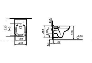 Унитаз Vitra S20 7508B003-0075 купить в интернет-магазине Sanbest