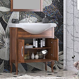 Тумба с раковиной Опадирис Мираж 80 светлый орех для ванной в интернет-магазине Sanbest