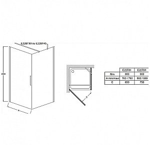 Душевой уголок Jacob Delafon CONTRA E22T91/E22FT80-GA 90х80 стекло прозрачное/профиль хром купить в интернет-магазине Sanbest