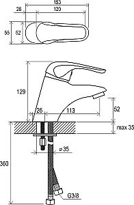 Смеситель для раковины Ravak Rosa RS 012.00 купить в интернет-магазине сантехники Sanbest