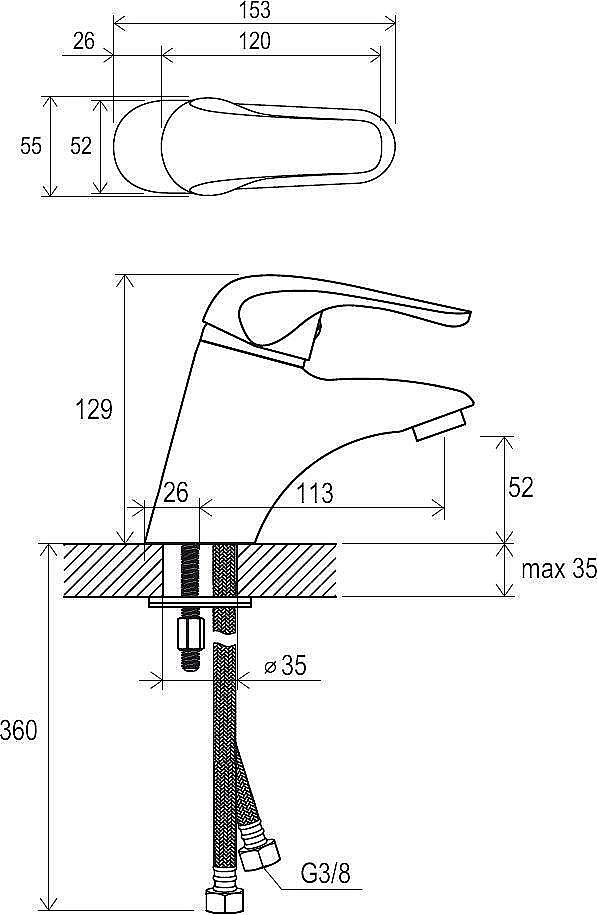 Смеситель для раковины Ravak Rosa RS 012.00 купить в интернет-магазине сантехники Sanbest