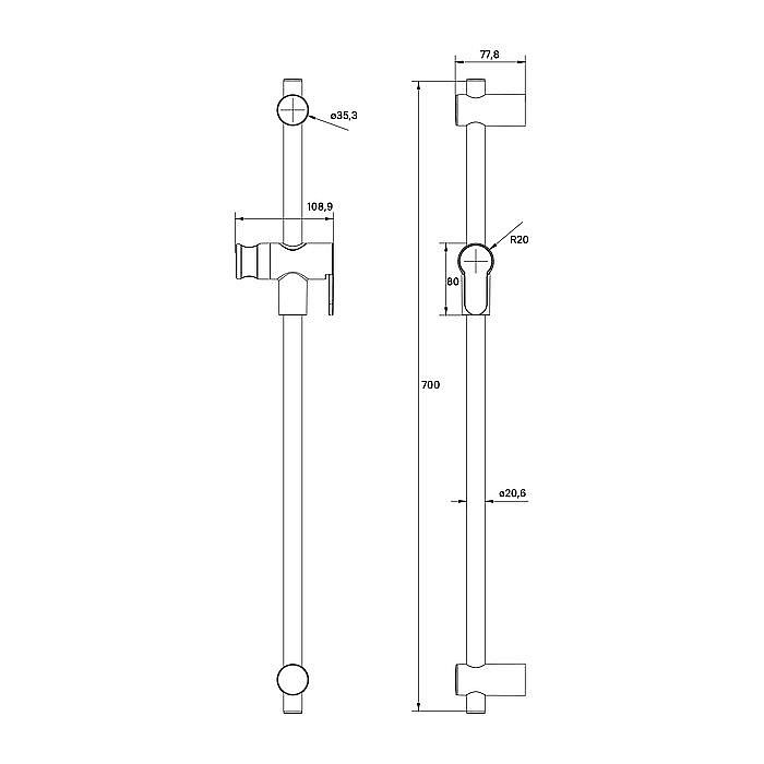 Душевая штанга Iddis Ray RAY70B0i17 купить в интернет-магазине сантехники Sanbest