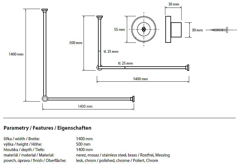 Карниз угловой для ванны Bemeta 101120052 купить в интернет-магазине сантехники Sanbest