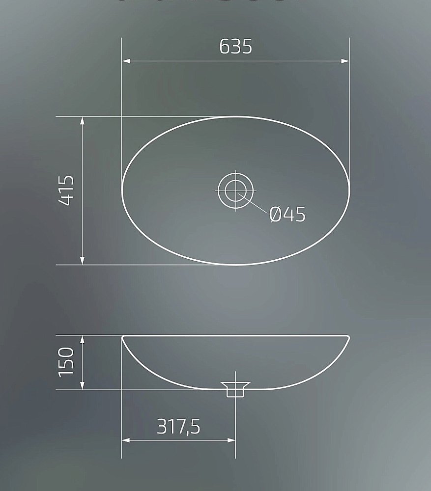 Раковина накладная Gid Lago 63,5 N9007 51207 белая купить в интернет-магазине Sanbest