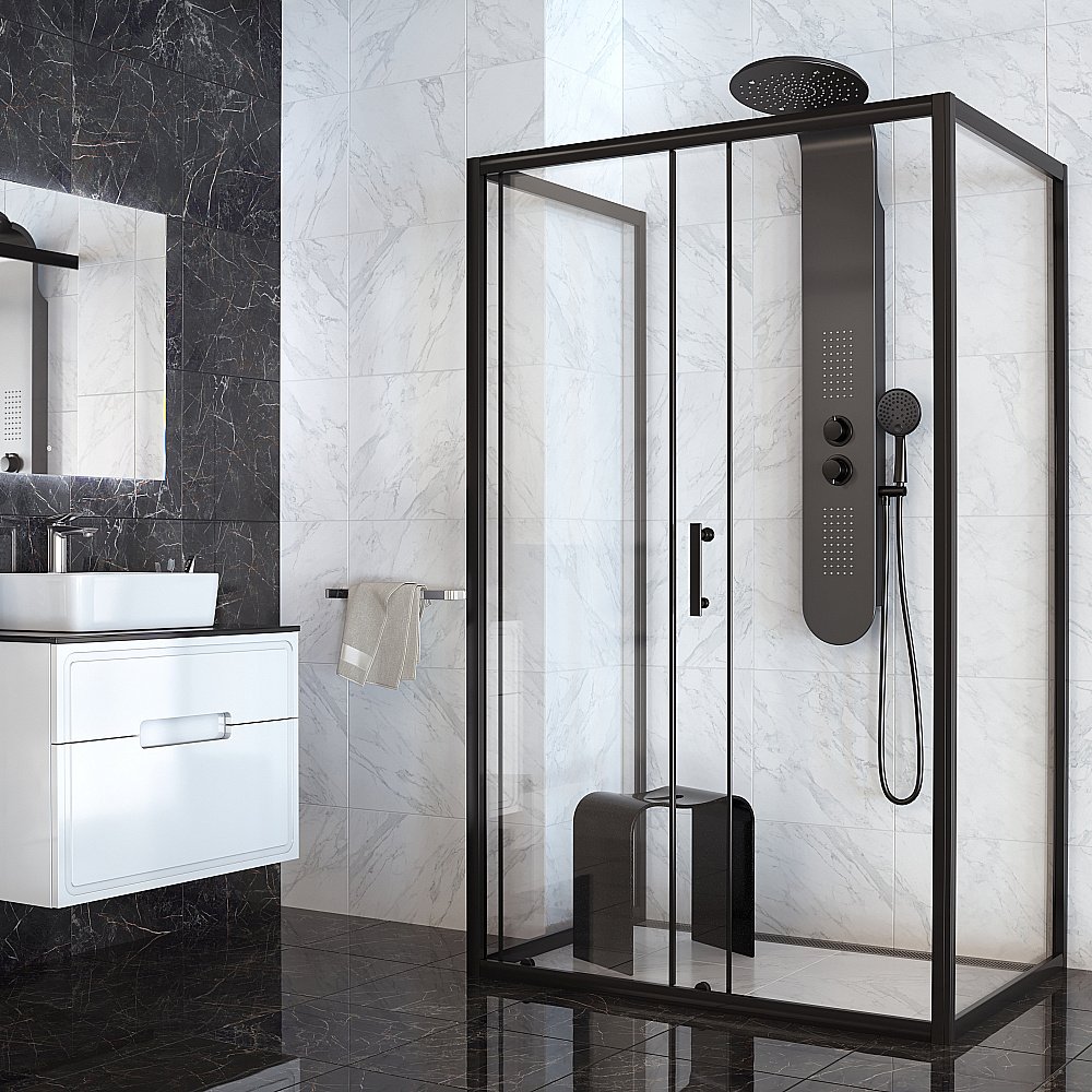 Душевая панель Taliente TA-G-A03Bb черная купить в интернет-магазине сантехники Sanbest