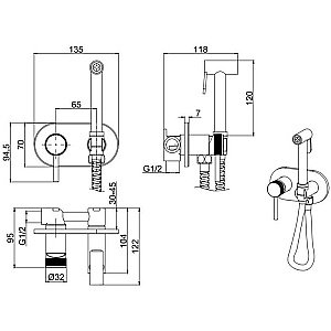 Гигиенический душ Allen Brau Priority Kerox 5.31005.00 Хром купить в интернет-магазине сантехники Sanbest