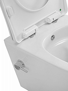 Унитаз подвесной BelBagno Marino BB7026CH-TOR-BS/SC белый, с функцией биде и смесителем, безободковый, с крышкой микролифт, слив-торнадо купить в интернет-магазине Sanbest