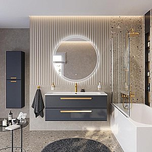 Тумба с раковиной Cezares ECO-CER-N 120 ECO-CER-N-1200-2C-SO-GR-P графит для ванной в интернет-магазине Sanbest