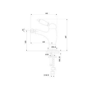 Смеситель для биде Caprigo ADRIA–Uno 02-533 хром купить в интернет-магазине сантехники Sanbest