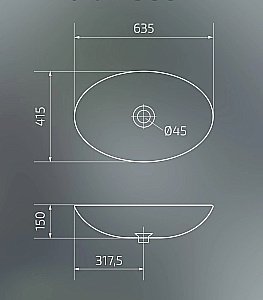 Раковина накладная Gid Lago 63,5 N9007 51207 белая купить в интернет-магазине Sanbest
