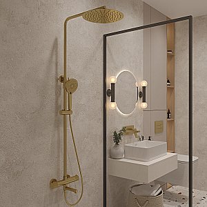 Душевая система Oliveeka Y OL-739902-BG золото матовое купить в интернет-магазине сантехники Sanbest