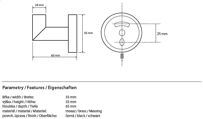 Крючок Bemeta Dark 104206020 купить в интернет-магазине сантехники Sanbest