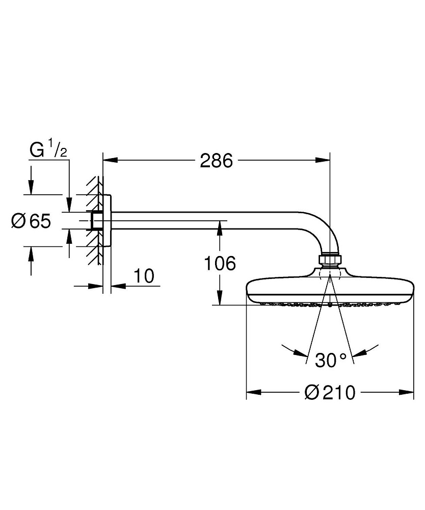 Верхний душ Grohe Tempesta 26411000 купить в интернет-магазине сантехники Sanbest