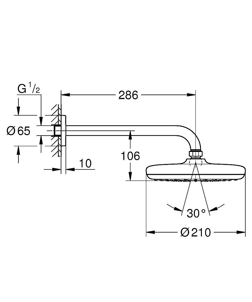 Верхний душ Grohe Tempesta 26411000 купить в интернет-магазине сантехники Sanbest