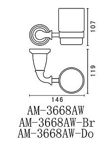 Стакан Art&Max Bianchi AM-3668AW-Br бронза купить в интернет-магазине сантехники Sanbest