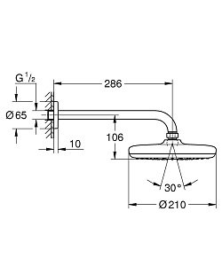 Верхний душ Grohe Tempesta 26411000 купить в интернет-магазине сантехники Sanbest