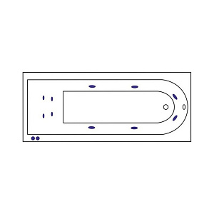 Гидромассажная ванна Excellent Aurum HYDRO+ 180x80 форсунки хром купить в интернет-магазине Sanbest