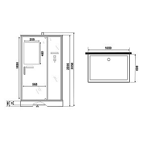 Душевая кабина Niagara Standart ST100/80/15Q/BK 100х80 стекло прозрачное/профиль белый купить в интернет-магазине Sanbest
