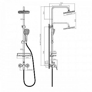 Душевая система Rossinka RS29-45 купить в интернет-магазине сантехники Sanbest