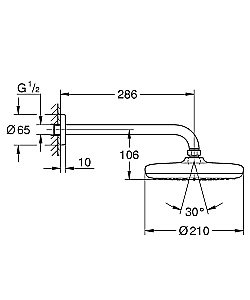 Верхний душ Grohe Tempesta 26411000 купить в интернет-магазине сантехники Sanbest