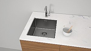 Кухонная мойка Paulmark Yuni 39 YU39-GM вороненая сталь купить в интернет-магазине сантехники Sanbest