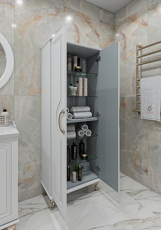 Пенал Caprigo Valletta 35351-SF027 43 бланж для ванной в интернет-магазине сантехники Sanbest