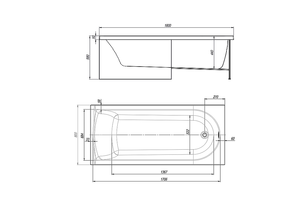Акриловая ванна Royal Bath BERN RB974103 180x80 белый купить в интернет-магазине Sanbest