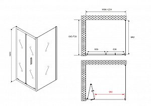 Душевой уголок ABBER Sonnenstrand AG07120B-S70B черный/прозрачный купить в интернет-магазине Sanbest