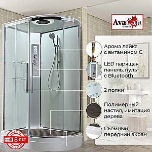 Душевая кабина AvaCan EM Серия EM2811LLEDT 110х80 с гидромассажем, прозрачная, левосторонняя купить в интернет-магазине Sanbest