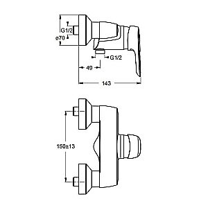 Смеситель для душа Ideal Standard Ceramix Blue B9493AA купить в интернет-магазине сантехники Sanbest