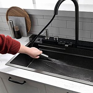 Кухонная мойка Esbano Сascade-5 ESMKCASC5 темная сталь купить в интернет-магазине сантехники Sanbest