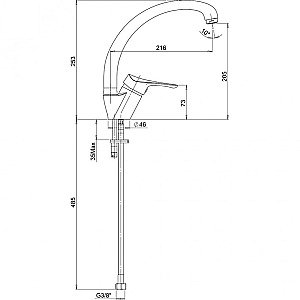 Смеситель для кухни PAINI Pilot 04CR570LMKM хром купить в интернет-магазине сантехники Sanbest
