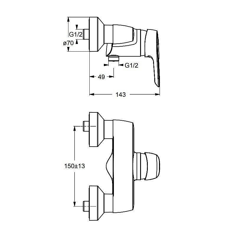 Смеситель для душа Ideal Standard Ceramix Blue B9493AA купить в интернет-магазине сантехники Sanbest