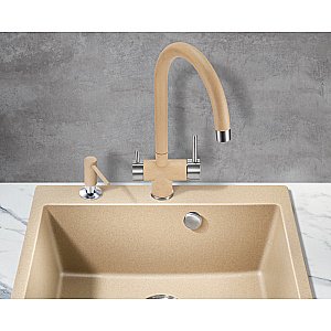 Смеситель для кухни Milacio Ultra MCU.554.BG бежевый/хром купить в интернет-магазине сантехники Sanbest