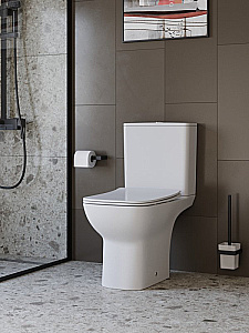 Унитаз-компакт BelBagno ROMANO-TOR BB2803CP/T-TOR/SC белый, с крышкой микролифт, с бачком, безободковый, слив-торнадо купить в интернет-магазине Sanbest