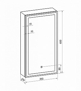 Зеркальный шкаф с подсветкой Art&Max TECHNO AM-Tec-350-650-1D-DS-F купить в интернет-магазине сантехники Sanbest