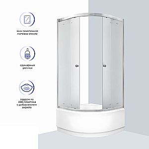Душевой уголок Parly 90х90 ZF90N стекло матовое/профиль матовый хром купить в интернет-магазине Sanbest