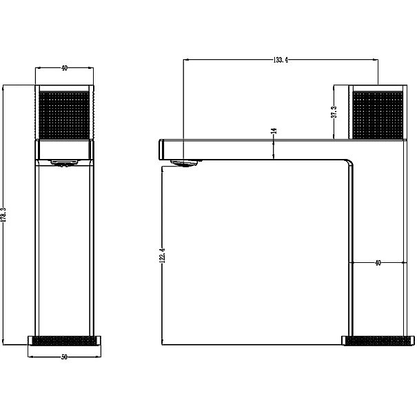 Смеситель для раковины Boheme QUAD 159-G золото купить в интернет-магазине сантехники Sanbest